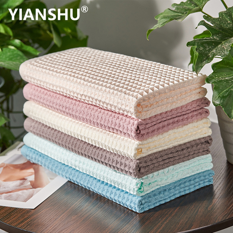 YIANSHU 70x140cm High Quality 100% Cotton Waffle Bath Towels For Adult Soft Absorbent Towel Household Bathroom Towel Sets ► Photo 1/6