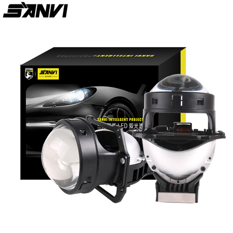 SANVI New  Arrival 3inch 40W 5800k Car Bi LED Projector Lense Headlight  Auto LED Projector Headlamp Car Light DIY Accessories ► Photo 1/6