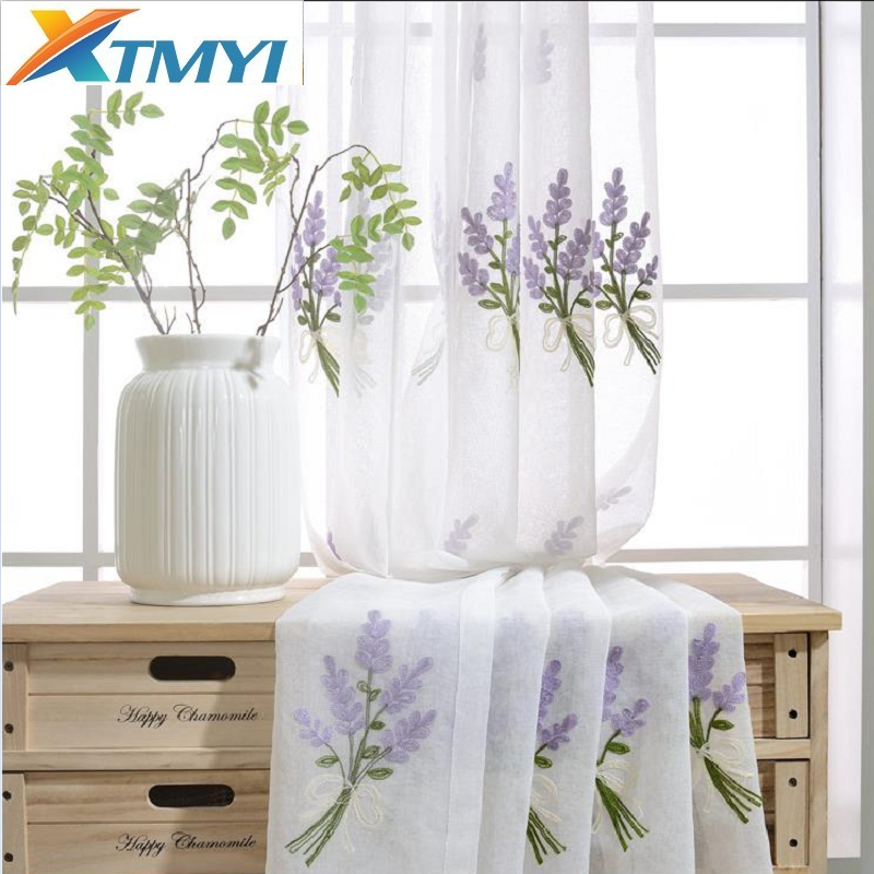 Bedroom Sheer Curtains Window, Kitchen Curtains With Purple Flowers