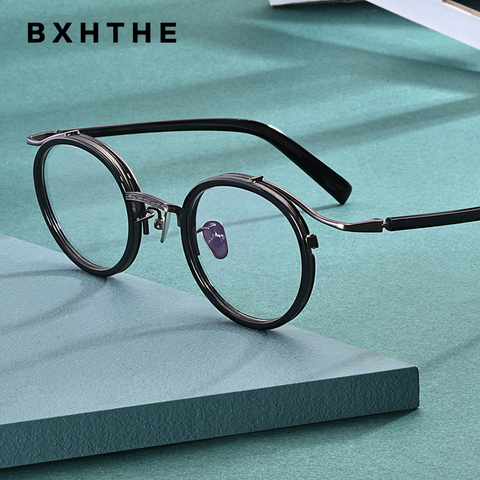 Vintage Acetate Round Glasses Frame Men Women Luxury Brand Myopia Prescription Optical Eyeglasses Frame Retro Spectacles Eyewear ► Photo 1/6