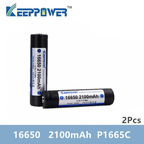 2 pcs KeepPower 16650 2500mAh protected lithium rechargeable battery P1665J 3.7V drop shipping original ► Photo 1/2