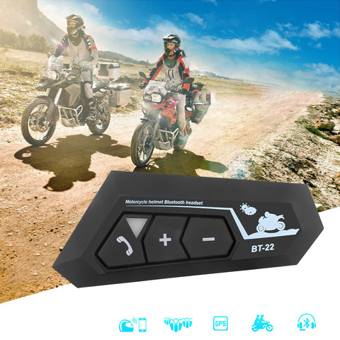 BT22 Bluetooth 5.0 Motor Helmet Headset Wireless Handsfree Stereo Earphone Motorcycle Headphones MP3 Speaker Waterproof with Mic ► Photo 1/6