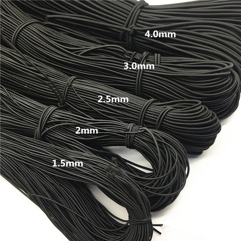 1mm 1.5mm 2mm 3mm 4mm White Black Round Elastic Bands Rubber Stitching Rope Tape Cord Wedding for DIY Sewing Clothes Accessories ► Photo 1/6
