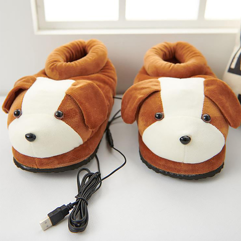 1 Pair Cute Feet Warm Slippers USB Foot Warmer Shoes Computer PC Electric Heat Slipper for Home Travel  Office voetverwarmers ► Photo 1/6