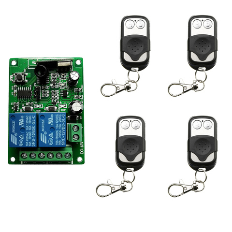 DC12V 24V 2 CH Channel 2CH Mini Wireless RF Remote Control Light Switch 10A Relay Output Radio Receiver Module +Transmitter ► Photo 1/4