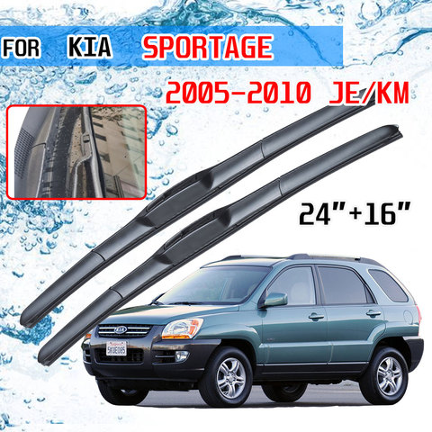 For Kia Sportage 2005 2006 2007 2008 2009 2010 JE KM Accessories Front Windscreen Wiper Blades Brushes Car Cutter U J Hook ► Photo 1/6