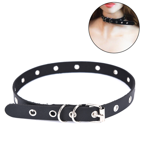 Leather Spiked Choker Punk Collar Women Men Rivets Studded Chocker Chunky  Necklace Goth Jewelry Metal Gothic Emo Accessories