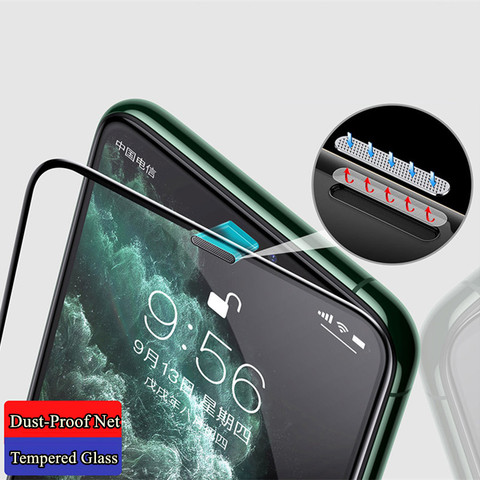 2022 New Alloy Dust Net Glass For iphone 12 11 Pro X XS MAX XR Tempered Glass on iPhone 12 Pro 11 12 mini Screen Protector Film ► Photo 1/6