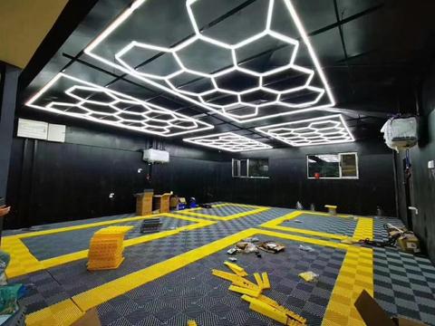 Factory Hexagonal LED light for Car Care Car Wash Room led Garage Bay Ceiling Light Tool ► Photo 1/6