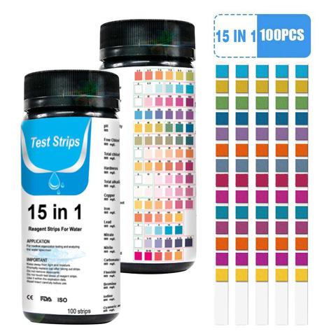 100PCS 7/14/15-in-1 Drinking Water Test Strip PH Bromine Nitrate Water Quality Test For Aquarium Fish Tank Pool Water Test Strip ► Photo 1/6
