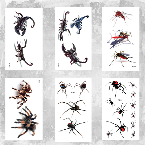 10x6cm environmentally friendly waterproof spider Tattoo Sticker 3D 3D funny personality Tattoo Sticker ► Photo 1/6