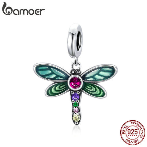 bamoer Authentic 925 Sterling Silver Shiny Dragonfly Charm for Original Silver DIY Bracelet or Bangle jewelry Make beads SCC1706 ► Photo 1/6