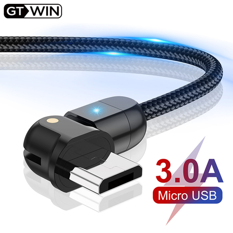 GTWIN 180 Micro USB Cable 3A Fast Charging For Xiaomi Redmi Samsung Huawei Microusb Data Cable Android Phone Micro-USB Cable ► Photo 1/6