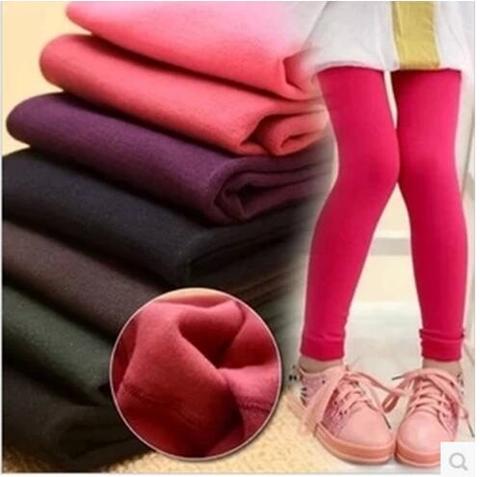 Autumn and Winter Plush Velvet Pantyhose Bottom Trousers Thickened Warm Girls Leggings Children Pants ► Photo 1/1