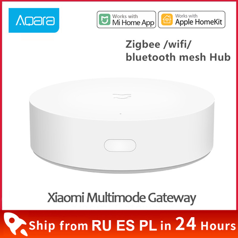 Xiaomi Smart Multifunctional Gateway 3 Bluetooth Zigbee WiFi Remote Control RGB Radio Home Security Device Support Apple Homekit ► Photo 1/6