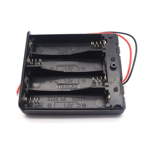 1Pcs/lot Plastic 6V 4 AA battery cell holder box case compartment with on/off switch and cover ► Photo 1/4