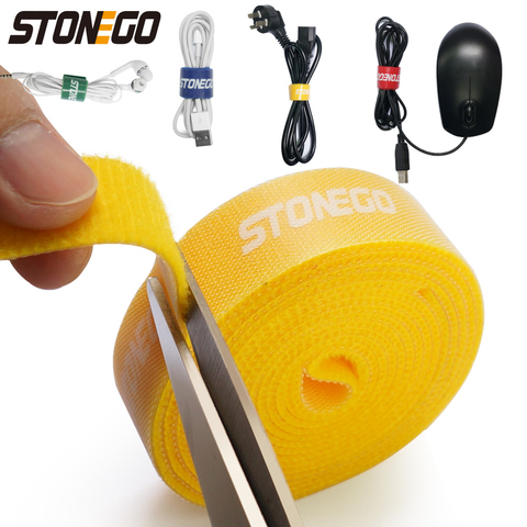 STONEGO USB Cable Winder Cable Organizer Ties Mouse Wire Earphone Holder HDMI Cord Free Cut Management Phone Hoop Tape Protector ► Photo 1/6