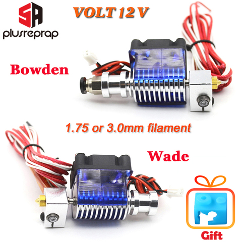 Lastest V6 J-head All metal Hotend Wade or Bowden Extruder Heater Thermistor Fan Nozzle Heat sink for 1.75/ 3mm 3D Printer Part ► Photo 1/6