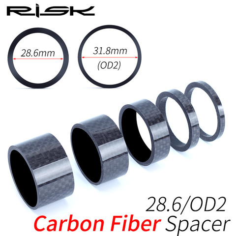 RISK 28.6mm 31.8mm Carbon Spacers Bicycle Headset Front Fork Washer 2/3/5/10/15/20 for 28.6/OD2 Stem Headset MTB Road Bike Parts ► Photo 1/6