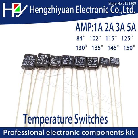 Black Square 1A 2A 3A 5A 250V Thermal Fuse Cutoff 84 102 115 125 130 135 145 150 C Degree LED Fuses Temperature Switches Control ► Photo 1/6