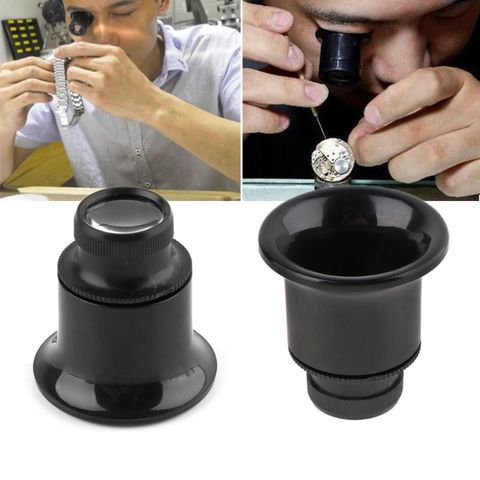 20X Jeweler Watch Magnifier Tool Monocular Magnifying Glass Loupe Lens Black X4YD ► Photo 1/6