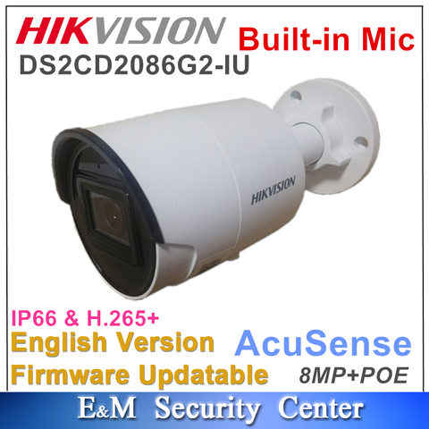 Original International Version Hikvision DS-2CD2086G2-IU Mic Built in 4K POE 8MP AcuSense IP66 Fixed Mini Bullet Network Camera ► Photo 1/1