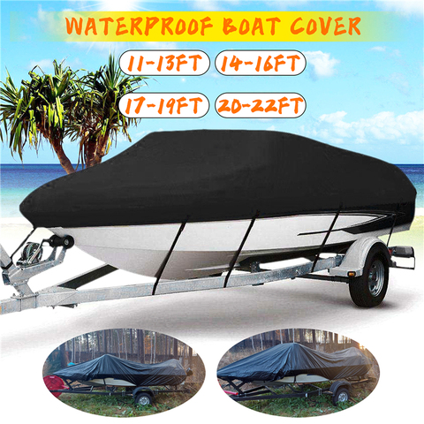Yacht Boat Cover 11- 22FT Barco Boat Cover Anti-UV Waterproof Heavy Duty 210D Marine Trailerable Canvas Boat Accessories ► Photo 1/6