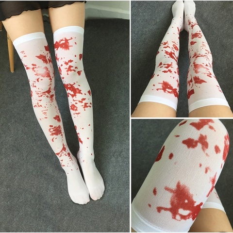 Halloween Costume for Women Party Masquerade Clothing Bloody Socks Nurse Stockings Bloody Zombie Blood Halloween Cosplay Socks ► Photo 1/3