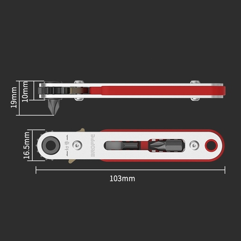 Mini Magnetic Screwdriver Ratchet Wrench Right Angle 1/4