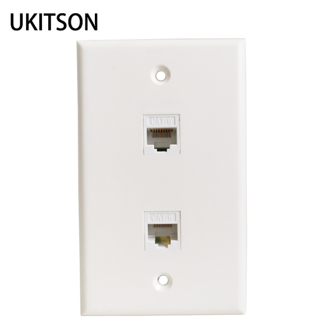 2 Ports CAT6 RJ45 US Wall Plate Female Lan Plug  For Internet Patch Cord North America Network Socket ► Photo 1/6