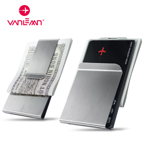 Stainless Steel ID Credit Card Holder Double Sided Wallet Holder Slim Money Clips Wallet Men Cash Dollar Wallet Banknote Holder ► Photo 1/6