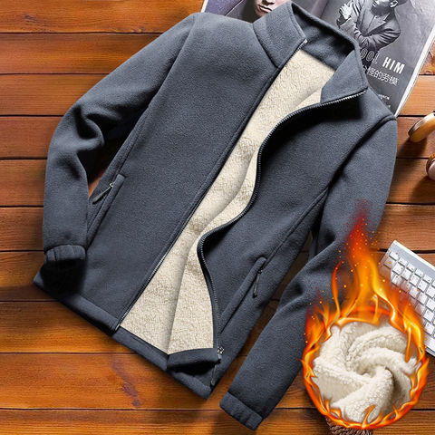 Winter Fleece Jacket Men Soft Shell Casual Warm Thermal Polar Coat Streetwear Plus Size 9 XL Male Windbreaker Tactical Jackets ► Photo 1/6