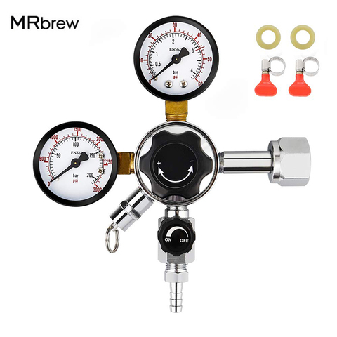 Dual Gauge CO2 Draft Beer Regulator Pressure Regulator CGA-320 CO2 Tank Beer Kegerator Regulator with Relief Valve ► Photo 1/6