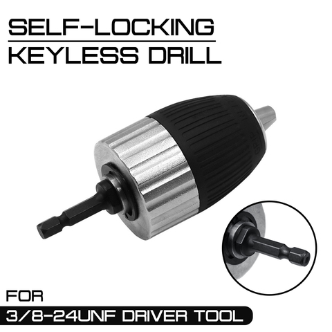 1.5-13mm Electric Drill Chuck 3/8-24UNF Self-locking Keyless Driver Tool Accessories Impact Hex Shank Keyless Adapter ► Photo 1/6