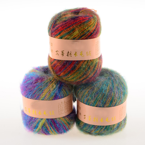 TPRPYN 1Pc=50g Soft Mohair Cashmere yarn for Knitting knit Wool lana crochet yarn plush yarn puffy thread DIY ► Photo 1/6
