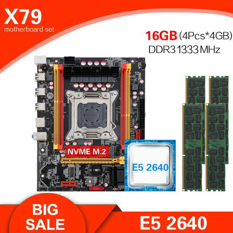 Kllisre X79 motherboard Xeon E5 2640 LGA 2011 4Pcs x 4GB= 16GB 1333 DDR3 ECC REG memory ► Photo 1/6