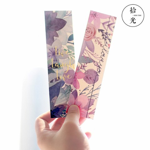 30pcs/box Beautiful Poetic Flower Paper Bookmark Book Holder Message Card Gift Stationery ► Photo 1/6