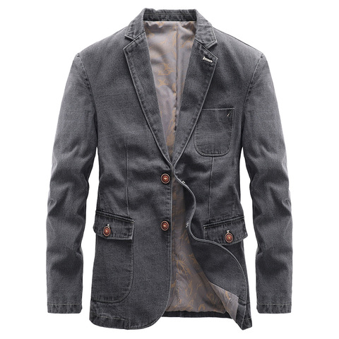 Spring Slim Fit Blazer Jacket Leisure Mens Brand Denim Jacket Men Suit Outerwear Jean Jacket Men Casual Coat Plus Size 4XL MY253 ► Photo 1/1