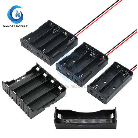 1x 2x 3x 4x 18650 Battery Storage Box Case ABS Power Bank Holder 1 2 3 4 Slot Batteries Container with Wire/Pin ► Photo 1/6