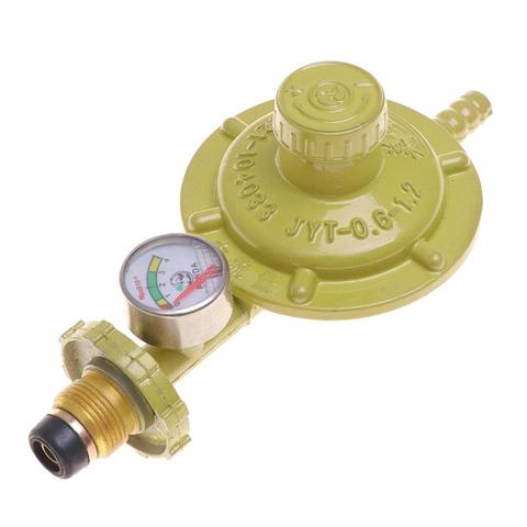 Propane Gas Regulator With Pressure Gauge Manometer Level Gauge For BBQ Camping Cookers Caravan Plumber (Yellow) ► Photo 1/6