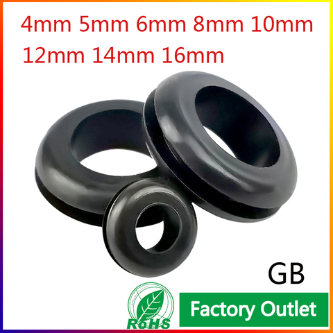 10/50pcsDouble-sided Protect Rubber Grommets Ring 4/5/6/8/9/10/12/14 /16mm GB Non-toxic Odorless Rubber Gasket For Protect Wire ► Photo 1/6