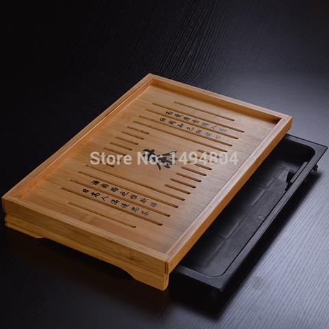 Classic Style High Quality Tea Tray 43cm * 28cm * 6.5cm Bamboo Carved Tea Tray, Exquisite Bamboo Board Tea Set ► Photo 1/3