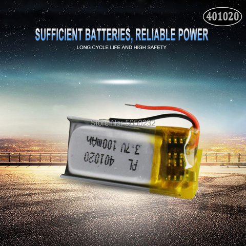 1pc 50mah 3.7v 401020 Li-lon polymer Rechargeable Battery For Toys Cars Bluetooth speaker Bluetooth headset digital products ► Photo 1/5