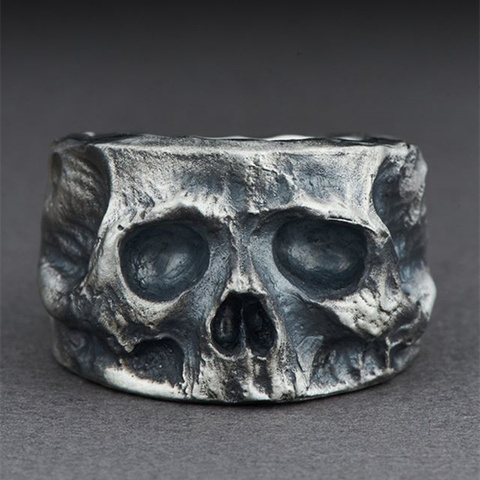 EYHIMD Gothic Black Mens Skull Ring 316L Stainless Steel Rings for Men Party Punk Biker Jewelry Gifts Male Bijoux ► Photo 1/1