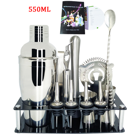 New Bar Tool Set with Stylish Rack Stand - Perfect Home Bartending Kit and Martini Cocktail Shaker Set with Recipes ► Photo 1/6