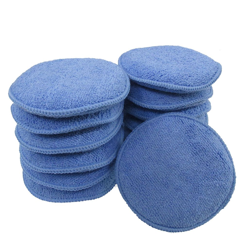 Microfiber Wax Applicator, Ultra-Soft Microfiber Wax Applicator Pads with  Finger Pocket Wax Applicator for Cars Wax Applicator Foam Sponge (Blue, 5  Diameter, Pack of 20) 