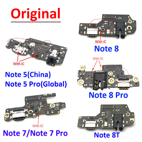 Original USB Charge Port Jack Dock Connector Charging Board Flex Cable For Xiaomi Redmi Note 5 7 8 8T 9 Pro Parts ► Photo 1/6