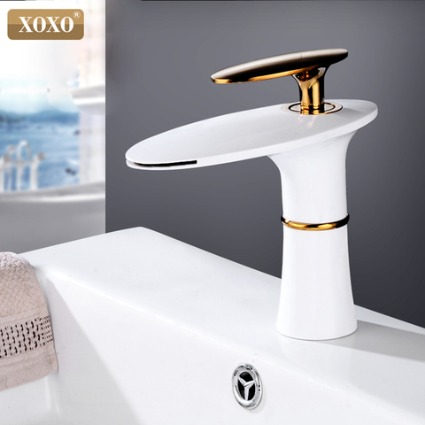 XOXO Basin Faucet Cold and Hot Water Waterfall Bathroom Faucet Single handle Basin Mixer Tap Deck Mount Torneira 23035 ► Photo 1/6