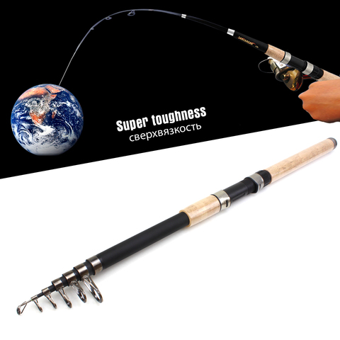 NEW 3.0m 3.6m 4.5m Telescopic Spinning Fishing Rod carbon wooden handle carp fishing pole sea rock fishing rod test 30-150g ► Photo 1/6