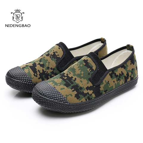 Spring Men's Casual Shoes Fashion Cavans Shoes One Foot Slip Camouflage Labor Insurance Shoes Men's Outdoor Sports Work Shoes ► Photo 1/6